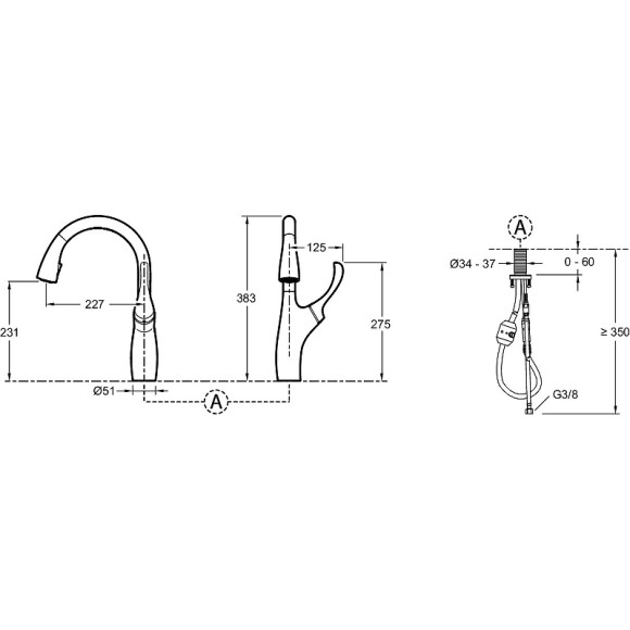 Смеситель для кухни Jacob Delafon Suzanne E72511-CP Хром