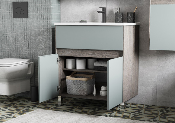 Тумба под раковину Aquaton Форест 75 1A278301FR9C0 Дуб рошелье Сумеречный голубой