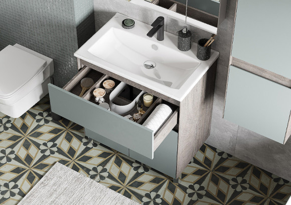 Тумба под раковину Aquaton Форест 75 1A278301FR9C0 Дуб рошелье Сумеречный голубой