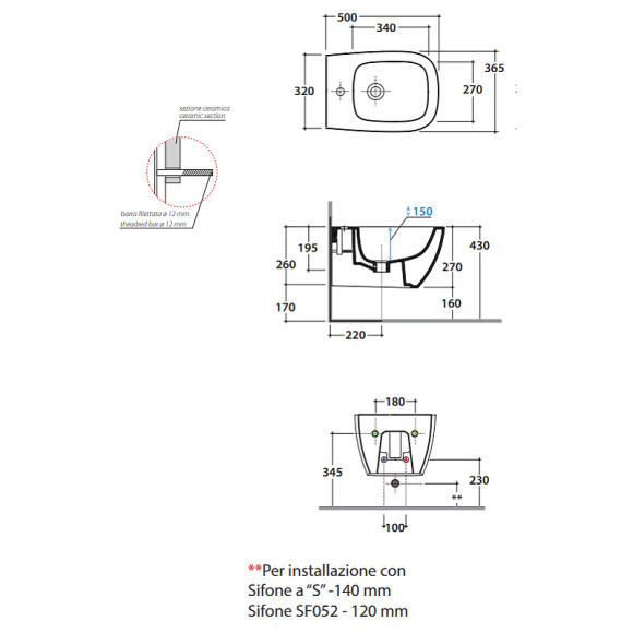 Биде Globo Genesis GNS10.BI подвесное Белое Биде Globo Genesis GNS10.BI подвесное Белое