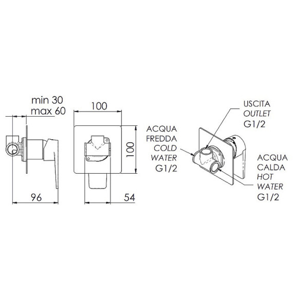 Смеситель для душа Remer Dream D30 Хром Смеситель для душа Remer Dream D30 Хром