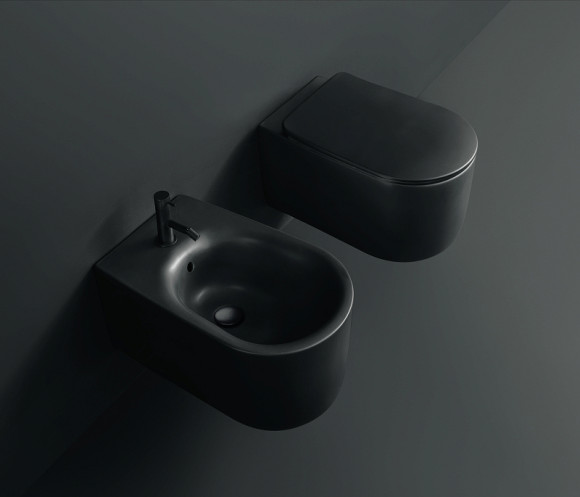 Унитаз Kerasan Nolita 531431 подвесной Черный матовый без сиденья