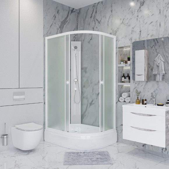 Душевая кабина Niagara Promo 100x80 L P100/80/26L/MT/BK без гидромассажа