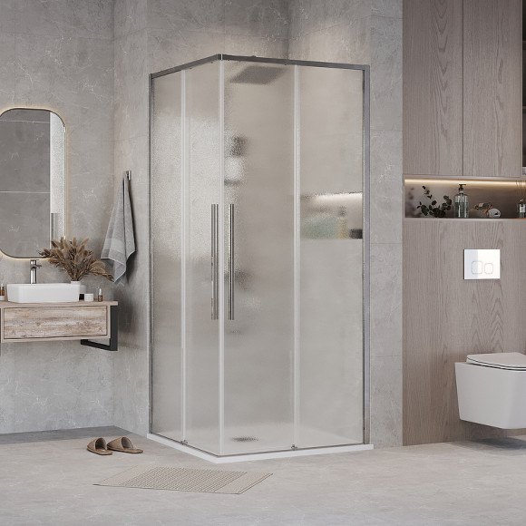 Душевой уголок Grossman Galaxy 100х100 300.K33.01.1010.10.02 профиль Хром стекло шиншилла