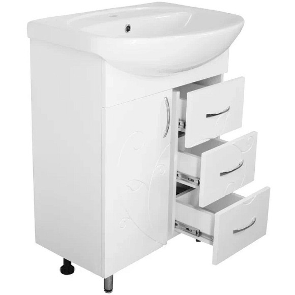 Тумба под раковину Style Line Эко Фьюжн 24 65 ЛС-00002285 Белая глянцевая Тумба под раковину Style Line Эко Фьюжн 24 65 ЛС-00002285 Белая глянцевая