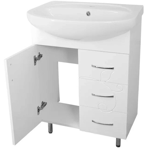 Тумба под раковину Style Line Эко Фьюжн 24 65 ЛС-00002285 Белая глянцевая Тумба под раковину Style Line Эко Фьюжн 24 65 ЛС-00002285 Белая глянцевая