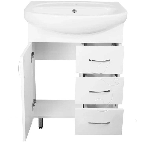 Тумба под раковину Style Line Эко Фьюжн 24 65 ЛС-00002285 Белая глянцевая Тумба под раковину Style Line Эко Фьюжн 24 65 ЛС-00002285 Белая глянцевая