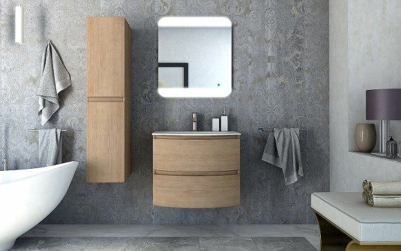 Шкаф пенал Cezares Vague 30 54837 подвесной Rovere tabacco