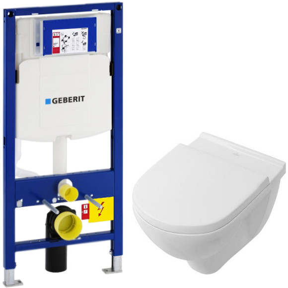 Комплект унитаза Villeroy&Boch O Novo 5660H101 с инсталляцией Geberit Duofix Sigma UP320 111.300.00.5 с сиденьем Микролифт