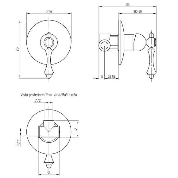 Смеситель для душа Migliore Bomond 30010 Бронза