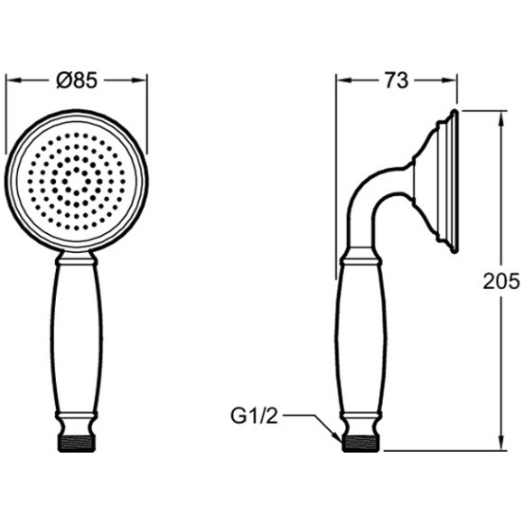 Ручной душ Jacob Delafon Louise E24366-CP Хром Ручной душ Jacob Delafon Louise E24366-CP Хром