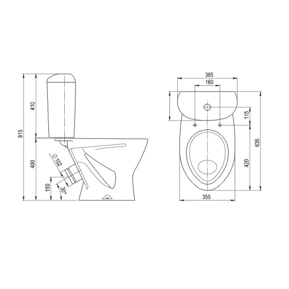 Унитаз компакт Santeri Версия 1.P403.3.S00.00B.F комфорт с бачком и сиденьем Унитаз компакт Santeri Версия 1.P403.3.S00.00B.F комфорт с бачком и сиденьем