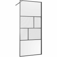 Душевая перегородка Vincea Walk-In 80 VSW-1HC800CFGM профиль Вороненая сталь стекло прозрачное/рифленое