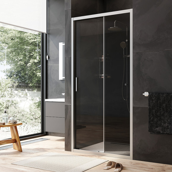 Душевая дверь AM.PM Gem Solo 100 W90G-100-1-195MG профиль Хром матовый стекло тонированное-прозрачное Душевая дверь AM.PM Gem Solo 100 W90G-100-1-195MG профиль Хром матовый стекло тонированное-прозрачное