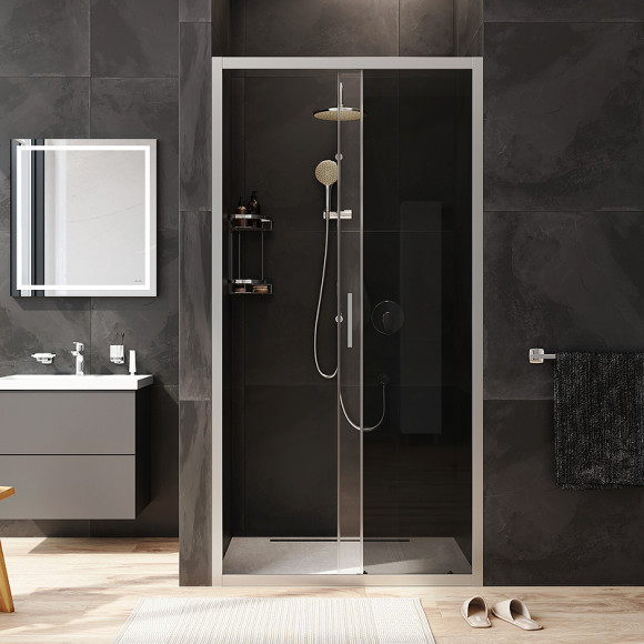 Душевая дверь AM.PM Gem Solo 100 W90G-100-1-195MG профиль Хром матовый стекло тонированное-прозрачное Душевая дверь AM.PM Gem Solo 100 W90G-100-1-195MG профиль Хром матовый стекло тонированное-прозрачное