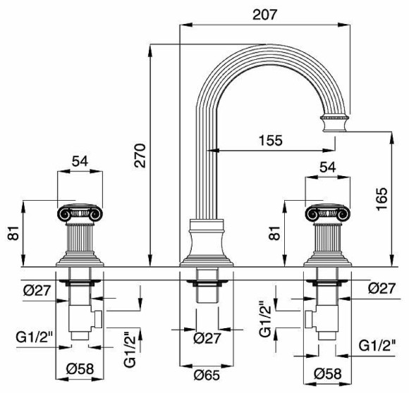 Смеситель для раковины Cezares Olimp BLS2-A OLIMP-BLS2-A-01-Sw Хром