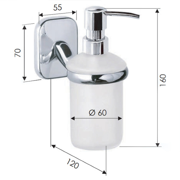 Дозатор для жидкого мыла Remer Suite SU13CR Хром Дозатор для жидкого мыла Remer Suite SU13CR Хром