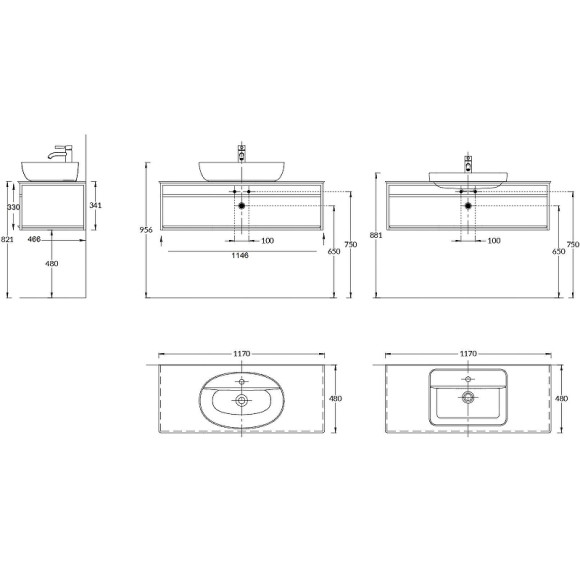 Консоль под раковину Kerama Marazzi Plaza Next 120 PL.N.120.02\BLK.M Черная матовая