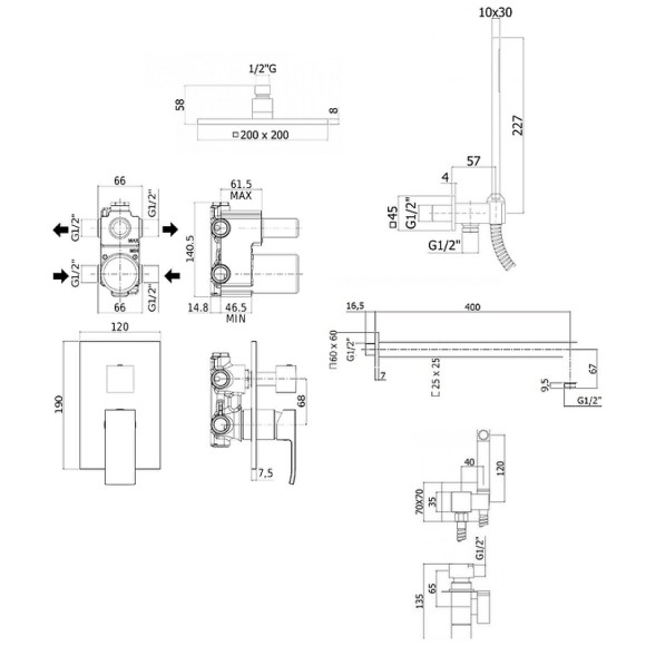 Душевая система Paffoni Elle KITZEL018CR/M с гигиеническим душем Хром