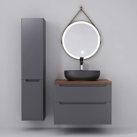 Тумба под раковину Jorno Wood 80 wood.01.80/P/GR подвесная Серая Тумба под раковину Jorno Wood 80 wood.01.80/P/GR подвесная Серая