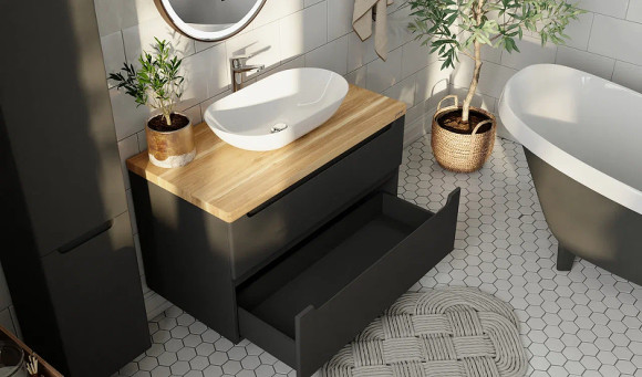 Тумба под раковину Jorno Wood 80 wood.01.80/P/GR подвесная Серая Тумба под раковину Jorno Wood 80 wood.01.80/P/GR подвесная Серая