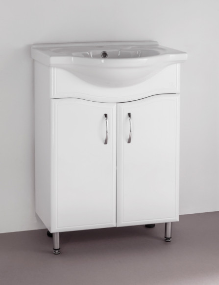 Тумба под раковину Style Line Эко Волна 9 Байкал 60 Белый глянец