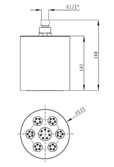 Верхний душ Cezares CZR-SPW130-01 Хром Верхний душ Cezares CZR-SPW130-01 Хром