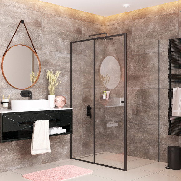 Душевой уголок WasserKRAFT Dill 140x100 61S37 профиль Черный матовый стекло прозрачное Душевой уголок WasserKRAFT Dill 140x100 61S37 профиль Черный матовый стекло прозрачное