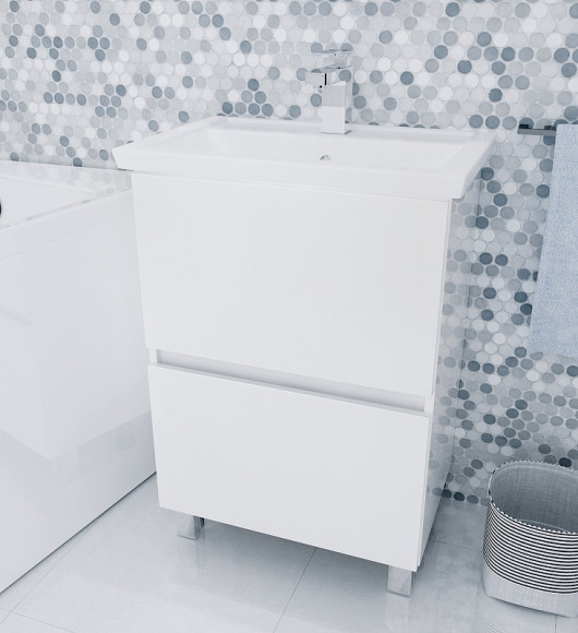 Тумба под раковину 1MarKa Aris 70 У76054 Белая глянцевая