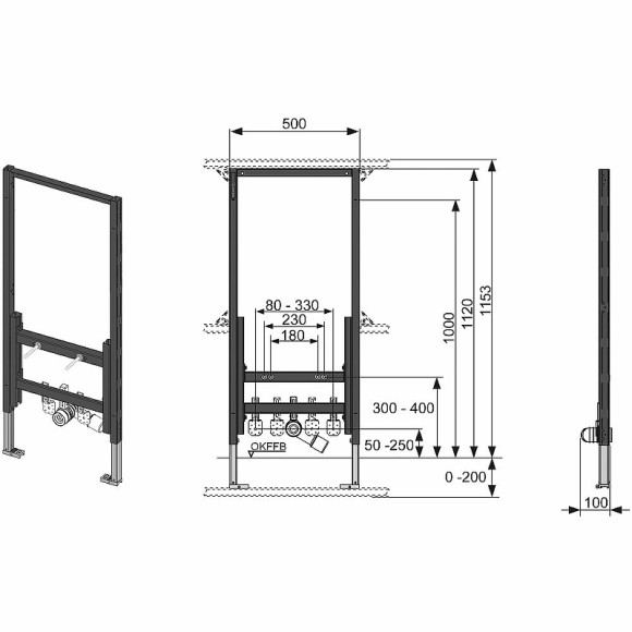 Инсталляция Tece Profil 9330000 для подвесного биде без шумоизоляционной пластины Инсталляция Tece Profil 9330000 для подвесного биде без шумоизоляционной пластины