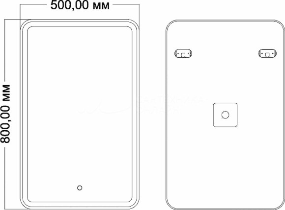 Зеркало Art&Max Vita AM-Vit-500-800-DS-F с подсветкой с сенсорным выключателем
