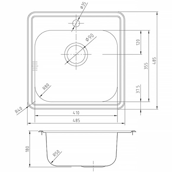 Кухонная мойка Iddis Strit S 48 STR48S0i77S Сатин