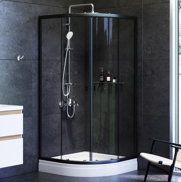 Душевой уголок AM.PM X-Joy Twin Slide 90х90 W88E-205-090BT64 профиль Черный матовый стекло прозрачное Душевой уголок AM.PM X-Joy Twin Slide 90х90 W88E-205-090BT64 профиль Черный матовый стекло прозрачное