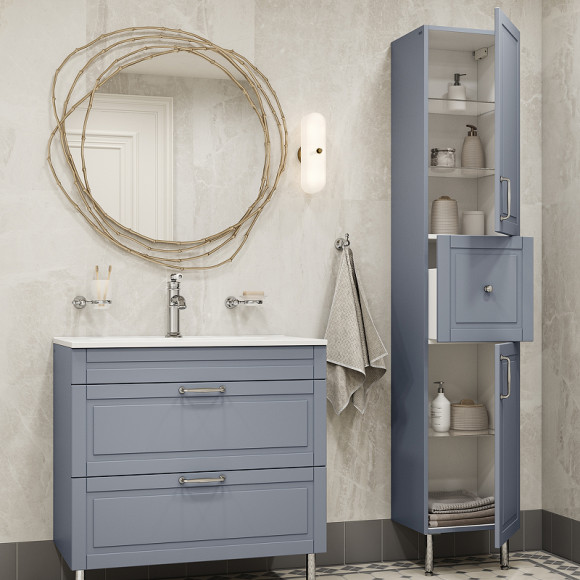 Шкаф пенал Iddis Oxford 36 OXF36L0i97 Светло-серый Шкаф пенал Iddis Oxford 36 OXF36L0i97 Светло-серый