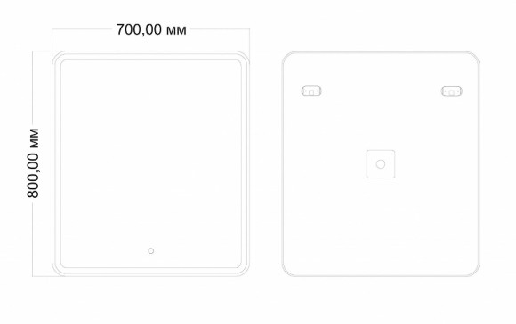 Зеркало Art&Max Vita AM-Vit-700-800-DS-F с подсветкой с сенсорным выключателем