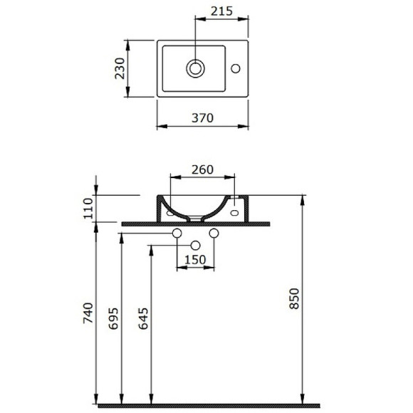 Раковина Berges Small 37 R 182010 Белая глянцевая Раковина Berges Small 37 R 182010 Белая глянцевая