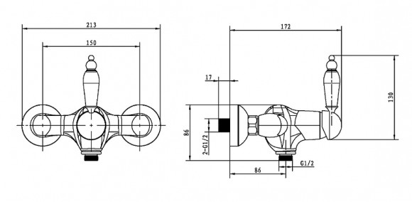 Смеситель для душа Boheme Medici Ripresa 304-BSW Бронза Смеситель для душа Boheme Medici Ripresa 304-BSW Бронза
