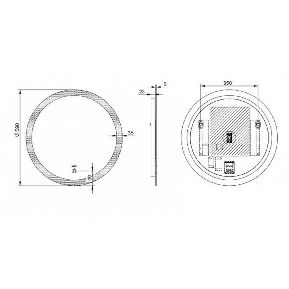 Зеркало Esbano 59 ESMI2481YD с подсветкой с сенсорным выключателем и подогревом