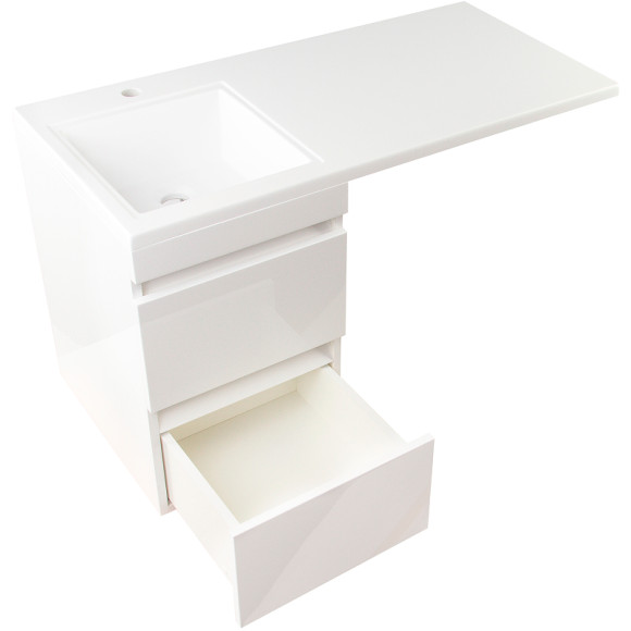 Тумба под раковину Style Line Даллас Люкс Plus 100 СС-00002349 подвесная Белая Тумба под раковину Style Line Даллас Люкс Plus 100 СС-00002349 подвесная Белая