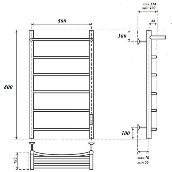 Электрический полотенцесушитель Point Афина PN04858PW П5 500x800 с полкой диммер справа Белый Электрический полотенцесушитель Point Афина PN04858PW П5 500x800 с полкой диммер справа Белый