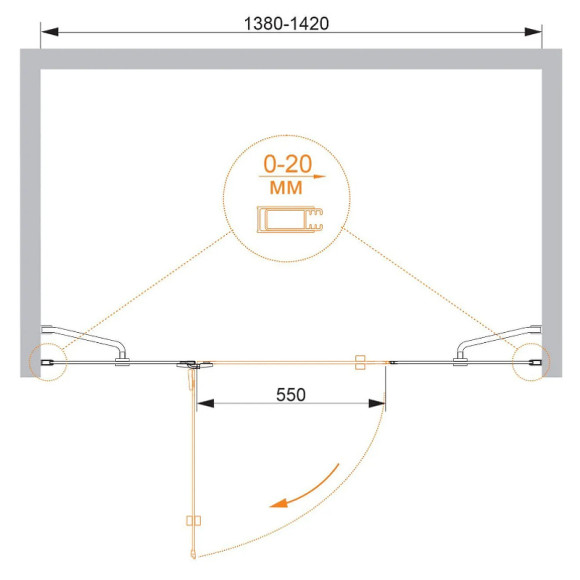 Душевая дверь Cezares Bergamo 140 L BERGAMO-W-B-13-40+60/40-C-Cr-L профиль Хром стекло прозрачное Душевая дверь Cezares Bergamo 140 L BERGAMO-W-B-13-40+60/40-C-Cr-L профиль Хром стекло прозрачное
