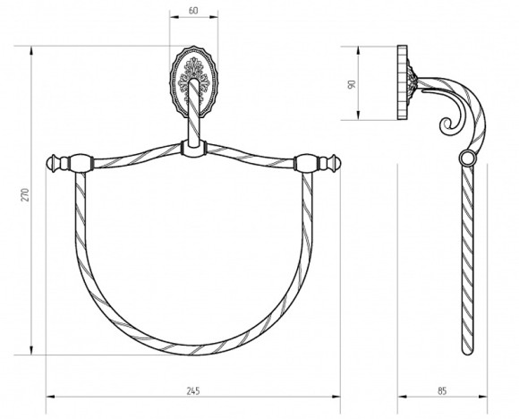 Кольцо для полотенец Migliore Edera 16893 Бронза Кольцо для полотенец Migliore Edera 16893 Бронза
