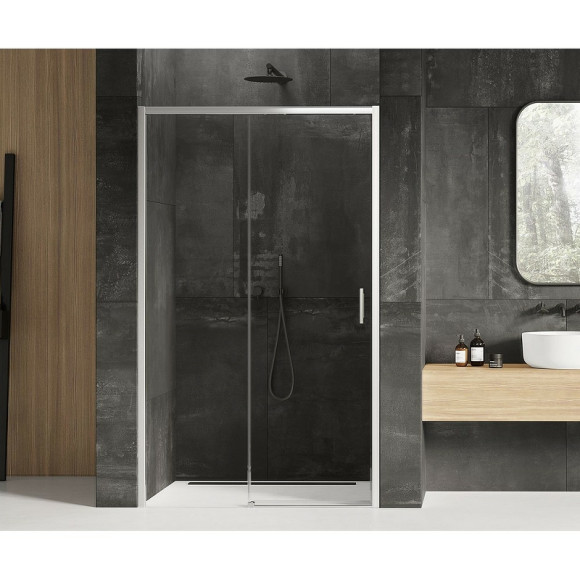 Душевая дверь New Trendy Prime Chrome 100 L D-0298A профиль Хром стекло прозрачное