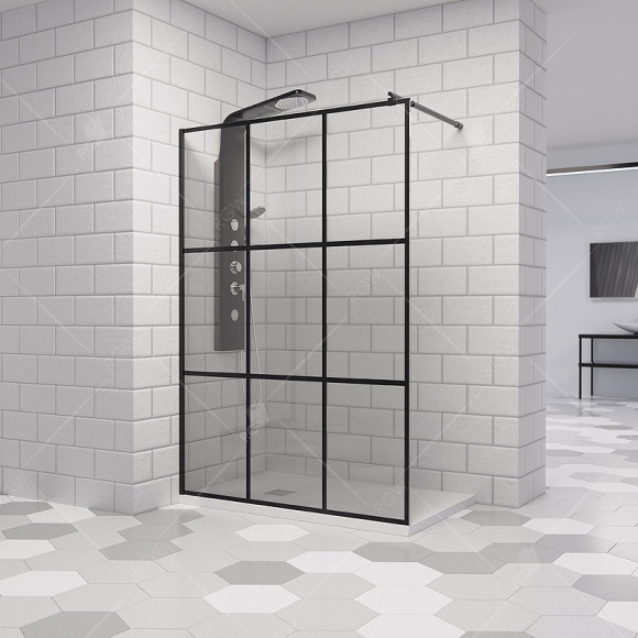 Душевая перегородка RGW Walk In WA-111B 140 411011114-84 профиль Черный стекло прозрачное Душевая перегородка RGW Walk In WA-111B 140 411011114-84 профиль Черный стекло прозрачное