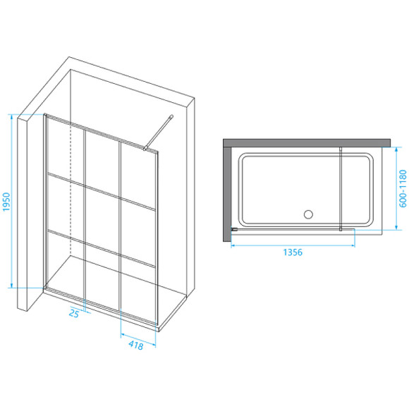 Душевая перегородка RGW Walk In WA-111B 140 411011114-84 профиль Черный стекло прозрачное Душевая перегородка RGW Walk In WA-111B 140 411011114-84 профиль Черный стекло прозрачное