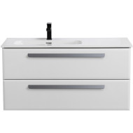 Тумба под раковину Cezares Eco-Cer-N 100 L ECO-CER-N-1000-2C-SO-BL-L подвесная Bianco Lucido без ручек