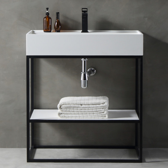 Консоль с раковиной Abber Stein 80 AS2630 Белая матовая Консоль с раковиной Abber Stein 80 AS2630 Белая матовая