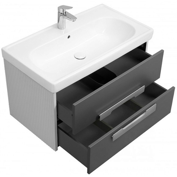 Тумба под раковину Aquaton Ар-Деко 85 1A280401DD8D0 подвесная Серый кобальт