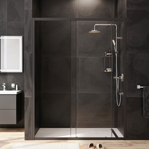 Душевая дверь AM.PM Gem 150 W90G-150-1-195BT профиль Черный матовый стекло прозрачное Душевая дверь AM.PM Gem 150 W90G-150-1-195BT профиль Черный матовый стекло прозрачное