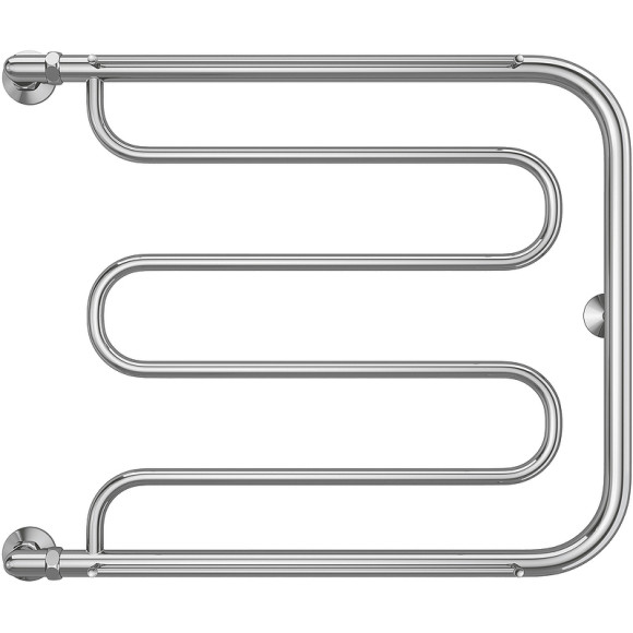 Водяной полотенцесушитель Terminus Фокстрот (1) 600x700 4620768881343 с полкой Хром, боковое подключение, G 1" НР